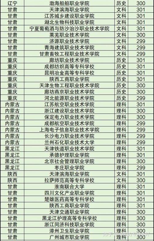 300分能上的公办大专有哪些学校