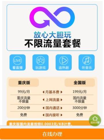 电信99元套餐无限流量图标