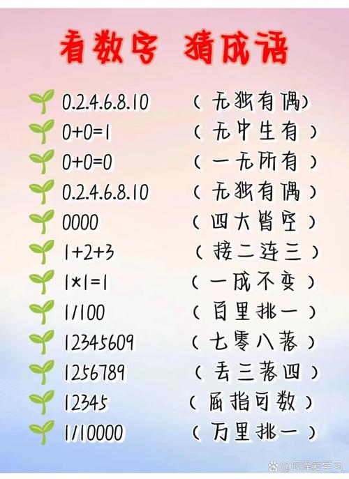 数字天才猜成语