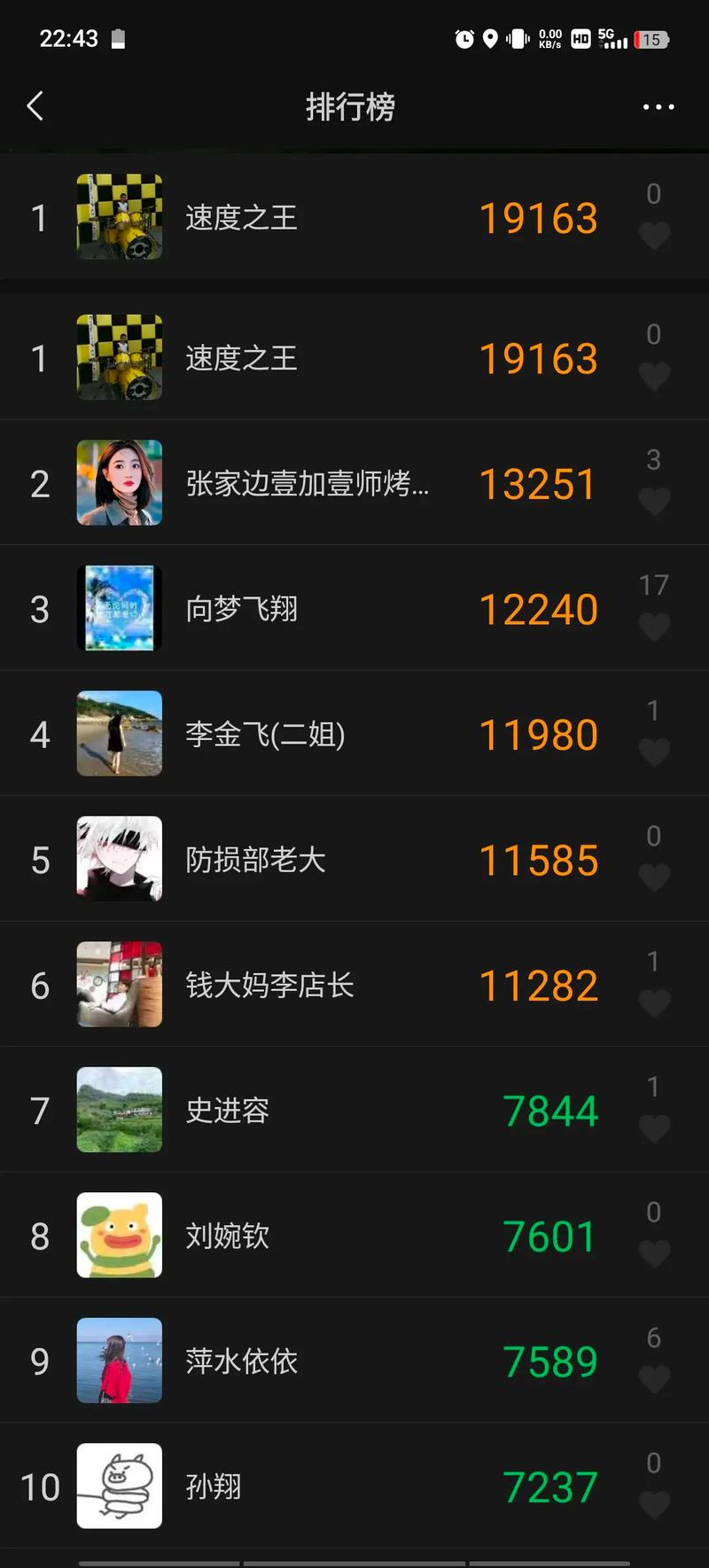微信运动排行榜点