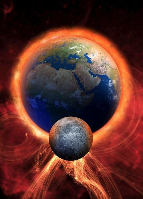 太阳撞击地球模拟