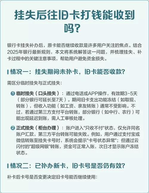 银行卡挂失后还能往里打钱吗图标