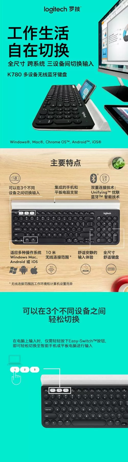 罗技k780键盘使用说明图标