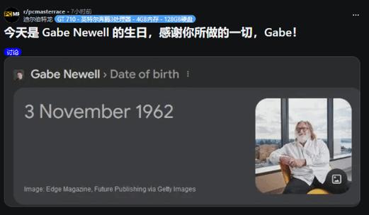 让我们祝贺G胖生日快乐!玩家祝贺并期望《半条命3图标
