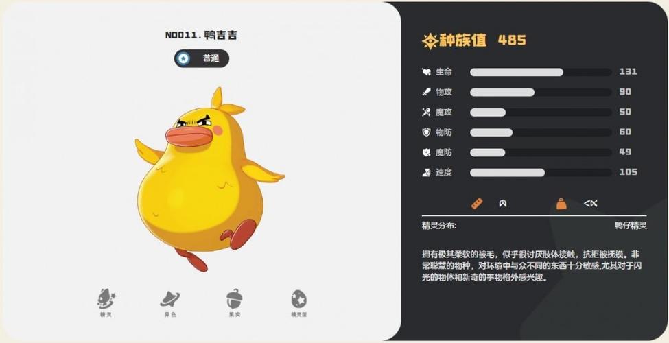 洛克王国鸭吉吉全形态图鉴及进化路线一览