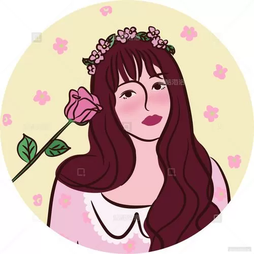 玫瑰花美女图片头像图标